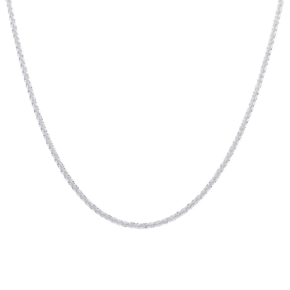 Fashion Simple Sparkling Necklace for Women Silver Color Clavicle Chain Choker Necklace Female Korean Wedding Party Jewelry Gift