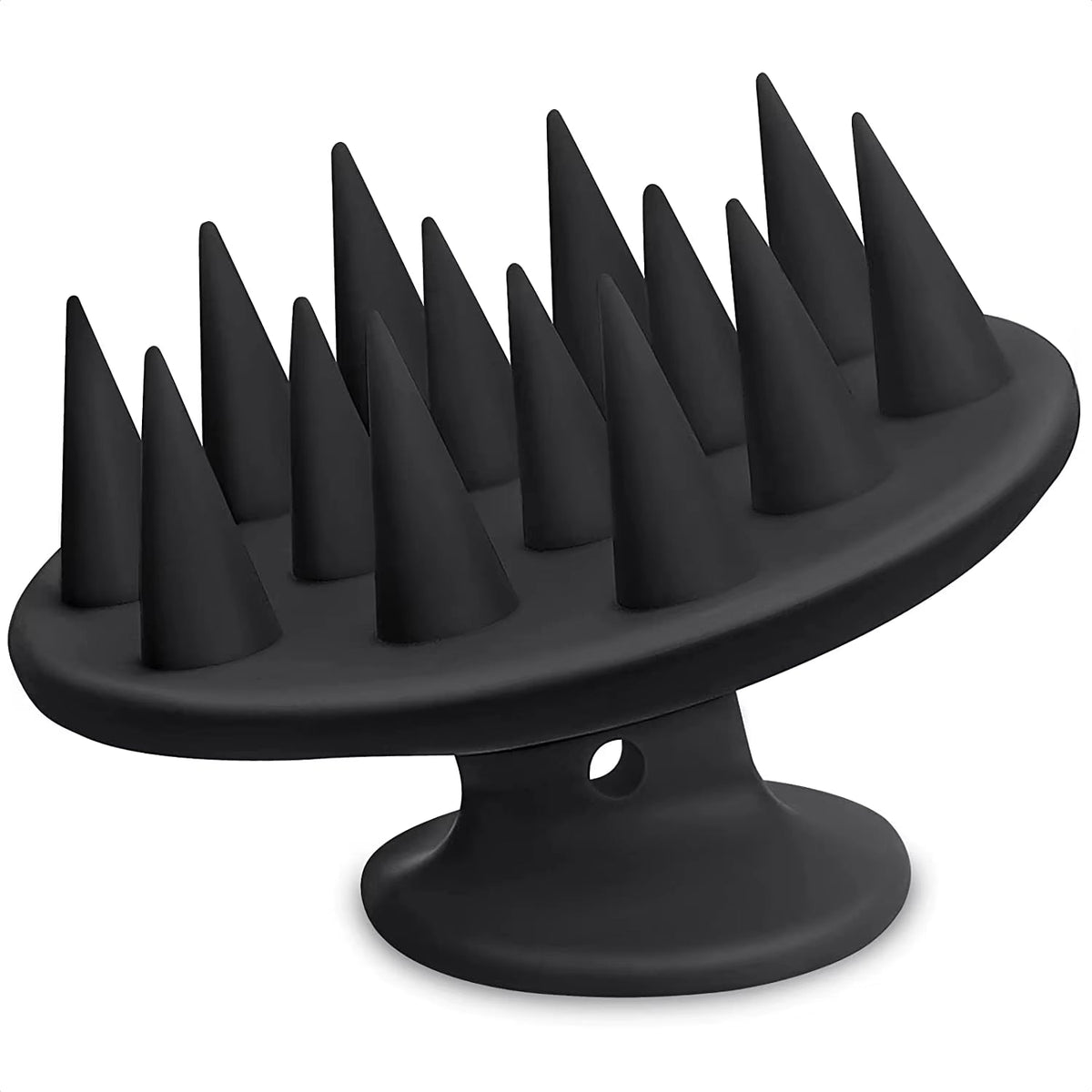 Silicone Scalp Massager and Shampoo Brush with Long, Stiff Bristles for Thick, Curly Hair - Head Scrubber and Exfoliator