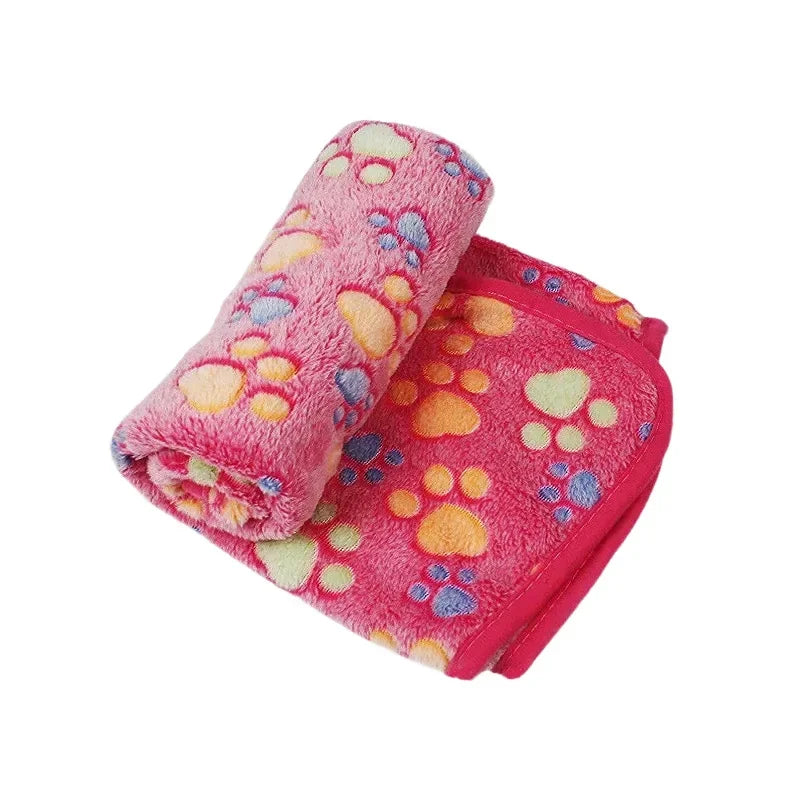Soft Fluffy High Quality Pet Blanket Cozy Cartoon Pattern Mat Warm Comfortable Blanket for Cats Dogs