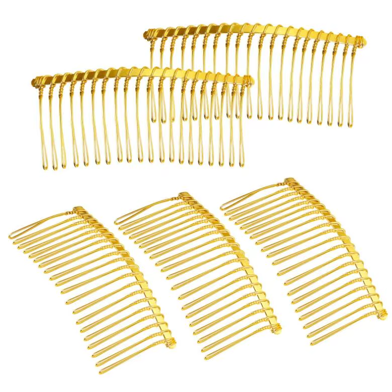 Metal Hair Comb Slide Base – 10pcs Alloy Headdress Pony Hook Clip for Hair Accessories