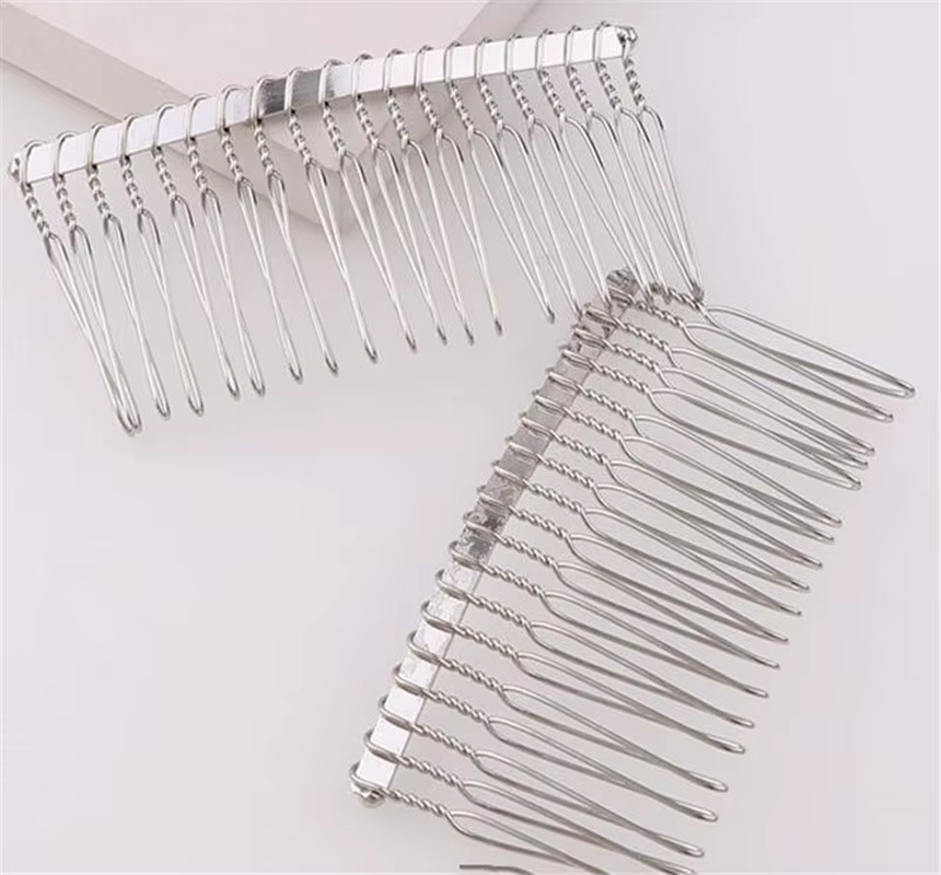 Metal Hair Comb Slide Base – 10pcs Alloy Headdress Pony Hook Clip for Hair Accessories