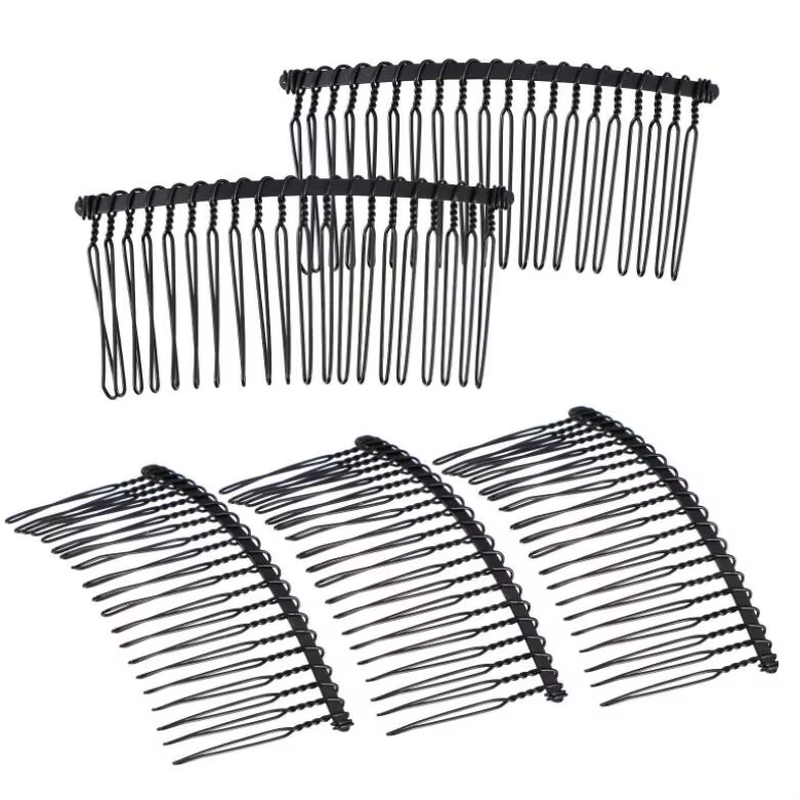 Metal Hair Comb Slide Base – 10pcs Alloy Headdress Pony Hook Clip for Hair Accessories