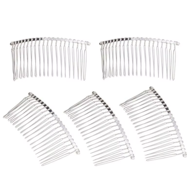 Metal Hair Comb Slide Base – 10pcs Alloy Headdress Pony Hook Clip for Hair Accessories