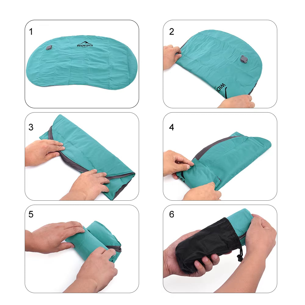 Portable Inflatable Camping Pillow - Compressible Folding Air Cushion for Outdoor Sleeping Gear