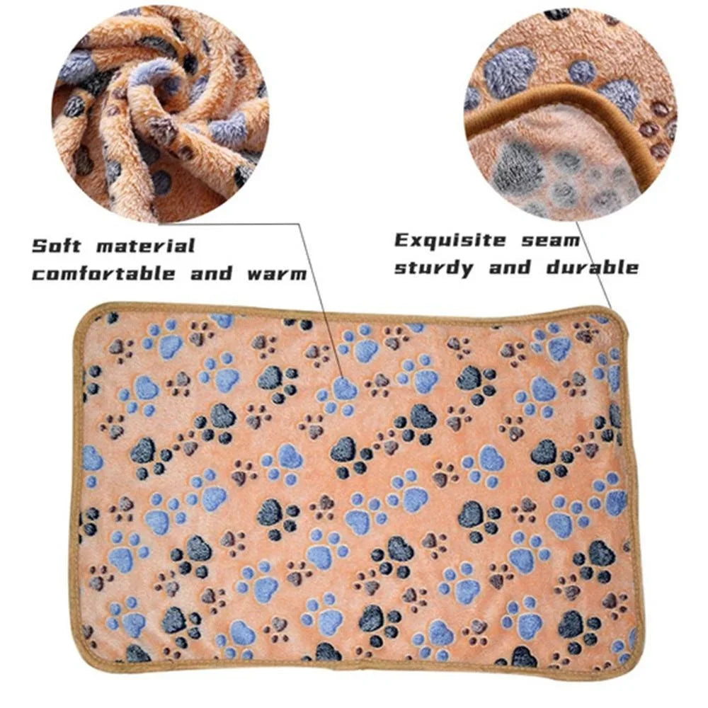 Soft Fluffy High Quality Pet Blanket Cozy Cartoon Pattern Mat Warm Comfortable Blanket for Cats Dogs