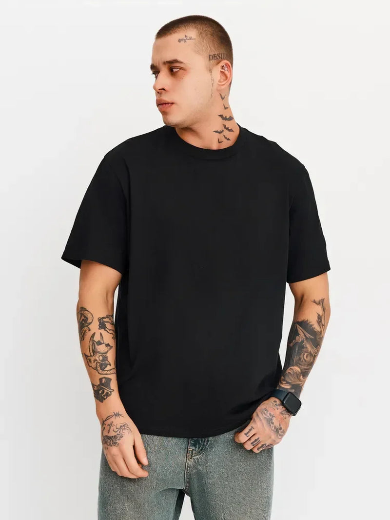 Solid Color Couple T-Shirts Four Seasons Basic Men'S and Women Short Sleeve Tees Tops Casual Breathable Oversized Sports T Shirt