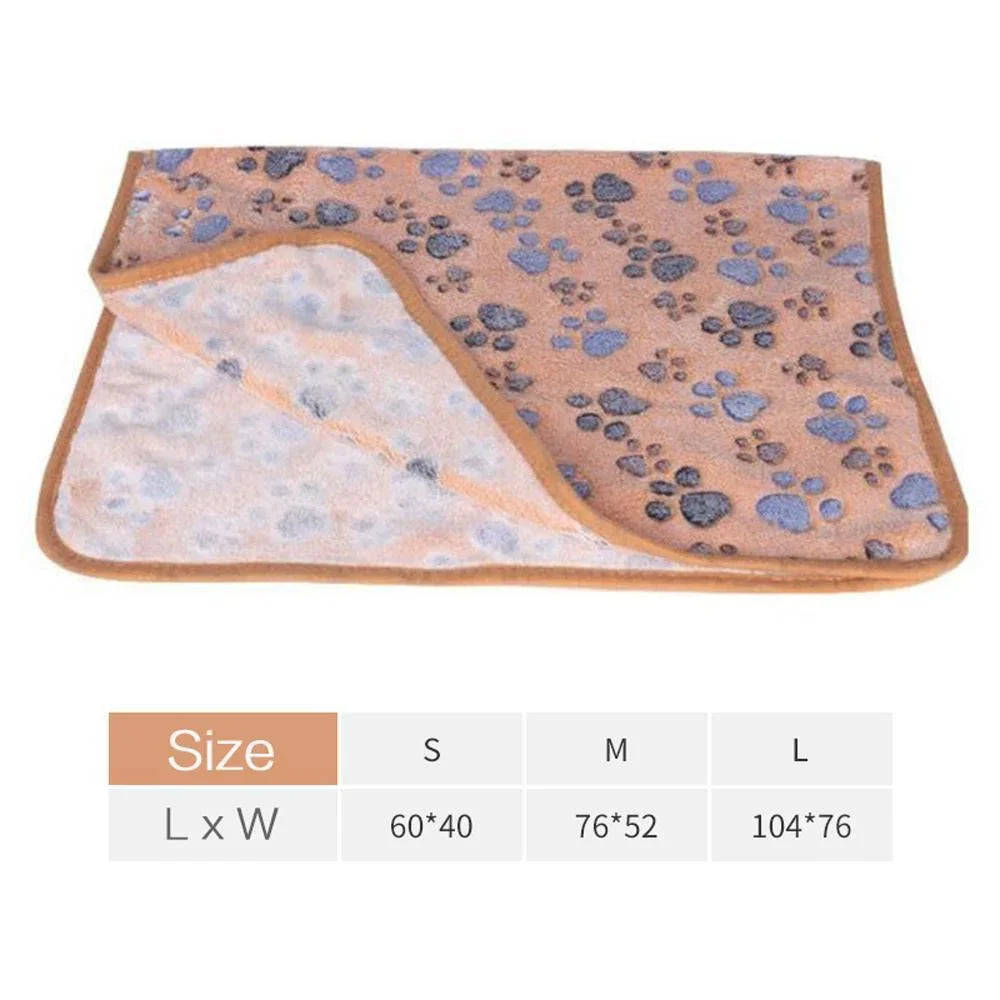Soft Fluffy High Quality Pet Blanket Cozy Cartoon Pattern Mat Warm Comfortable Blanket for Cats Dogs