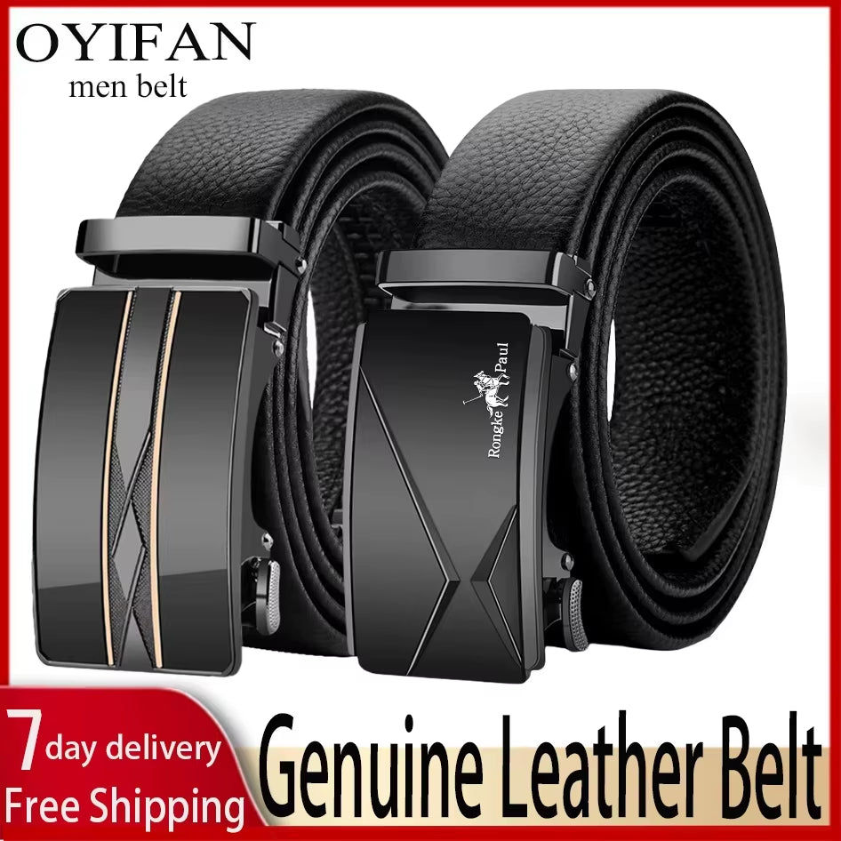 Men Belt Genuine Leather Belt for Men Automatic Belts Adjustable Waistband Business Belts 허리띠