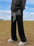 Men's Letter Print Straight Jogger Pants – Loose Hip Hop Drawstring Sweatpants