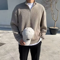 Men's Half-Zip Stand Collar Sweater – Loose Casual Pullover