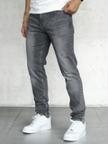 Men's Grey Skinny Jeans – Slim Fit Stretch Denim with Slant Pockets