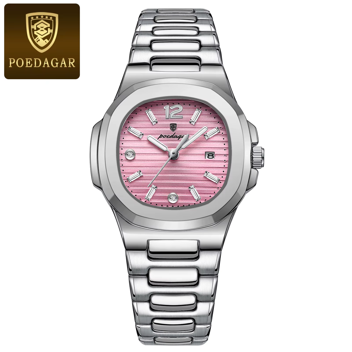 Women's Luxury Square Quartz Watch – Luminous Waterproof Date Ladies Wristwatch