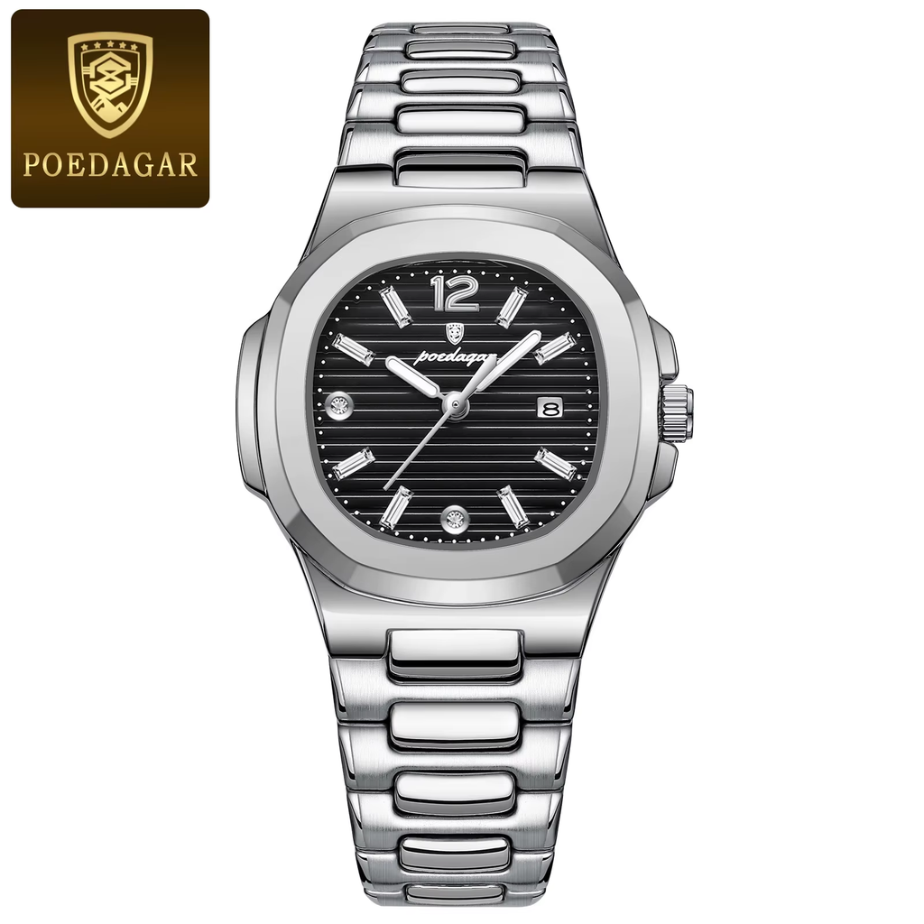 Women's Luxury Square Quartz Watch – Luminous Waterproof Date Ladies Wristwatch