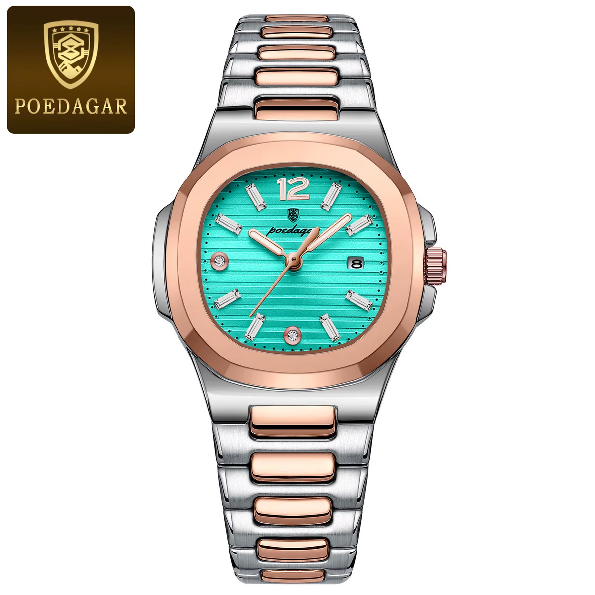 Women's Luxury Square Quartz Watch – Luminous Waterproof Date Ladies Wristwatch