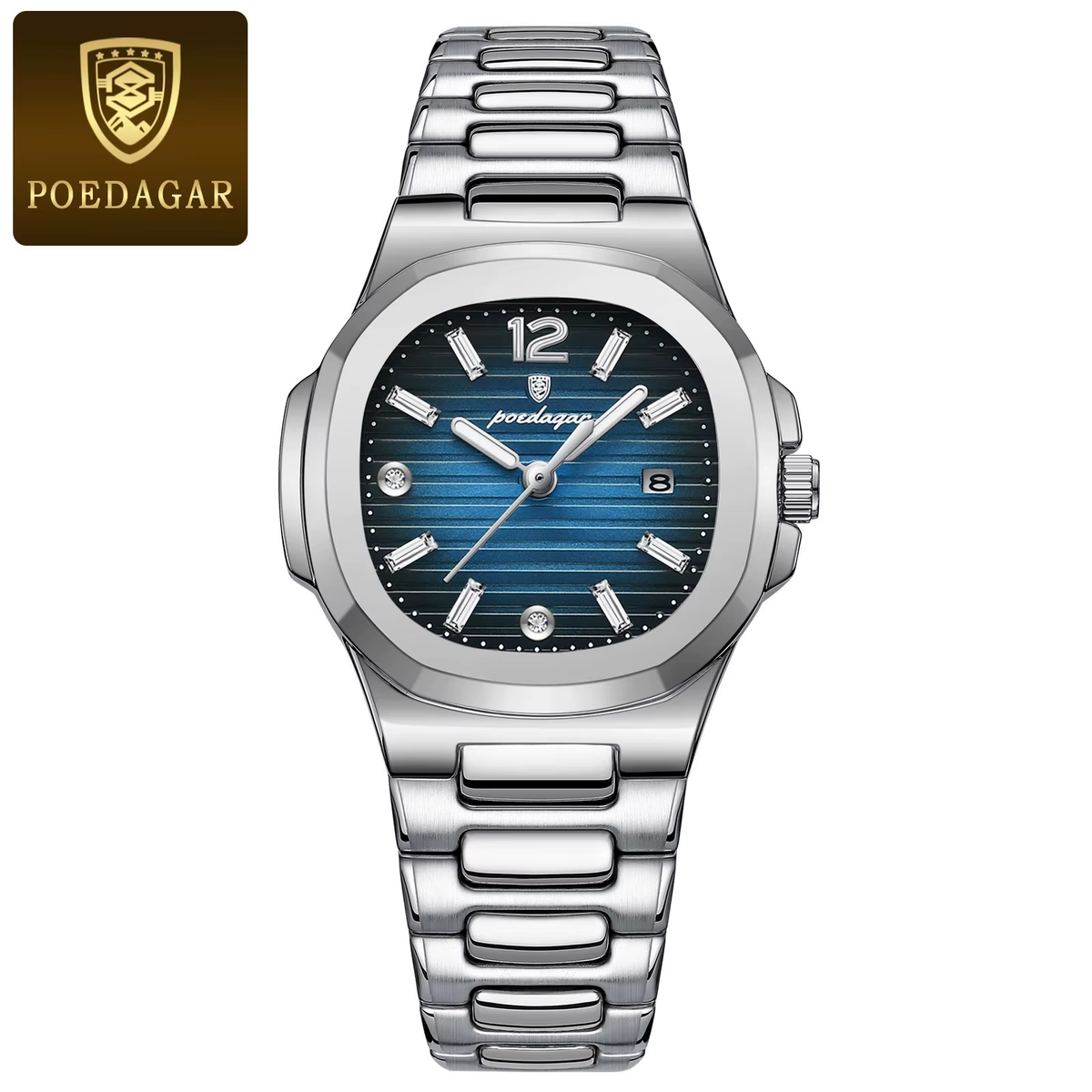 Women's Luxury Square Quartz Watch – Luminous Waterproof Date Ladies Wristwatch
