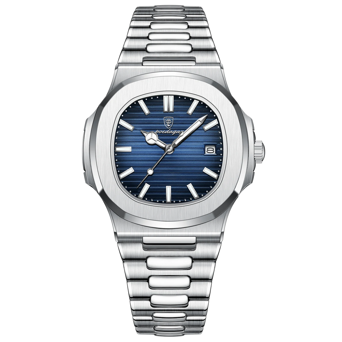 Men's Square Dial Sports Quartz Watch – Waterproof Luminous Date Wristwatch