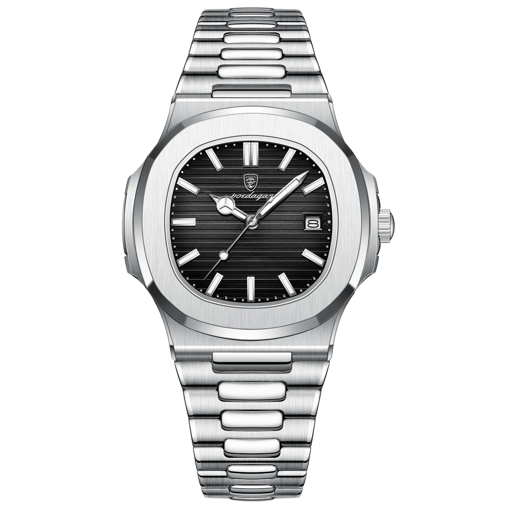 Men's Square Dial Sports Quartz Watch – Waterproof Luminous Date Wristwatch