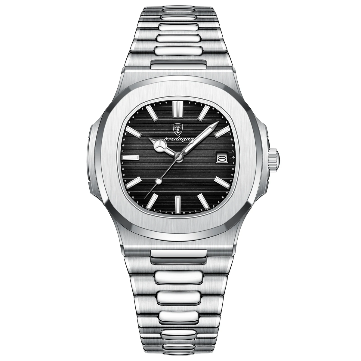 Men's Square Dial Sports Quartz Watch – Waterproof Luminous Date Wristwatch