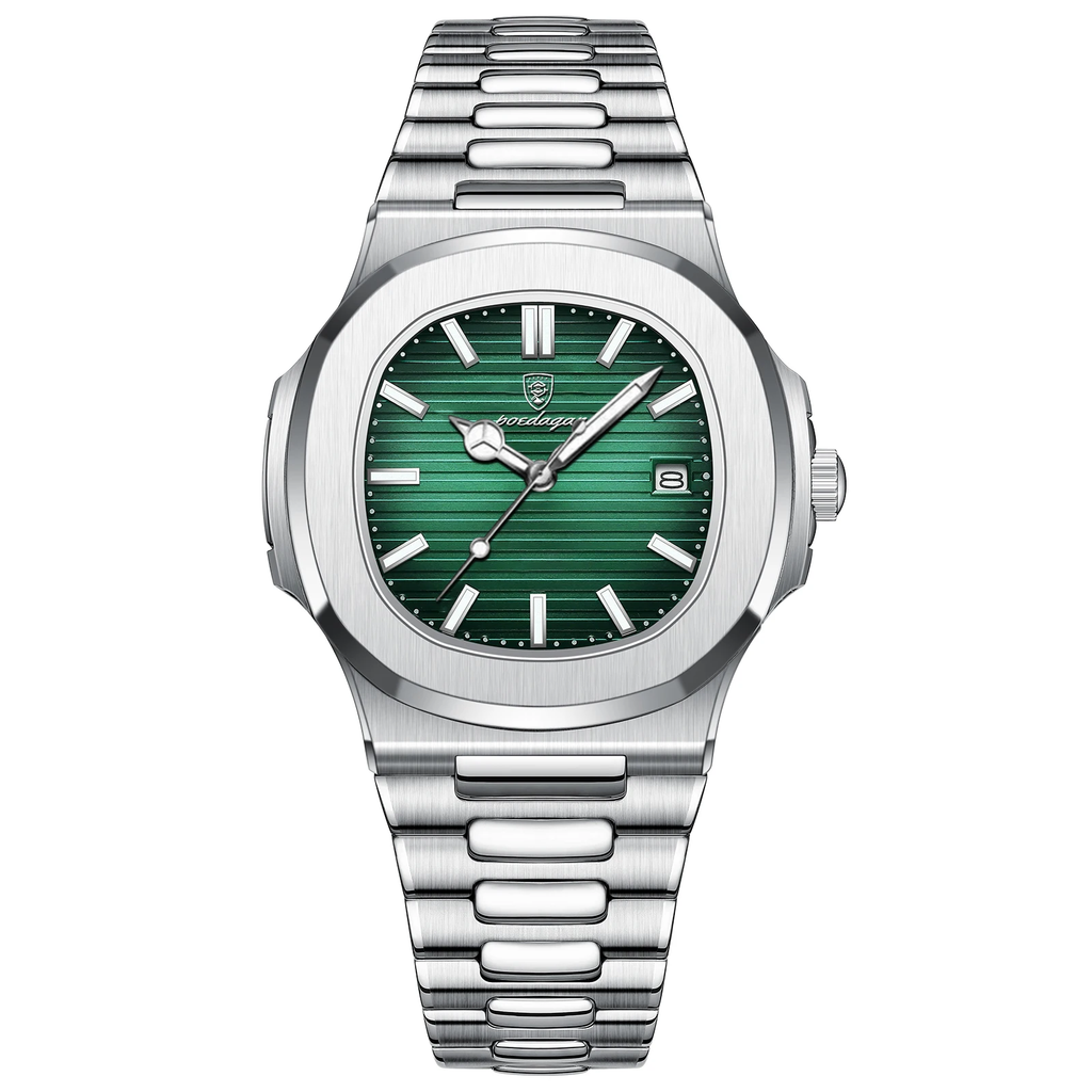 Men's Square Dial Sports Quartz Watch – Waterproof Luminous Date Wristwatch
