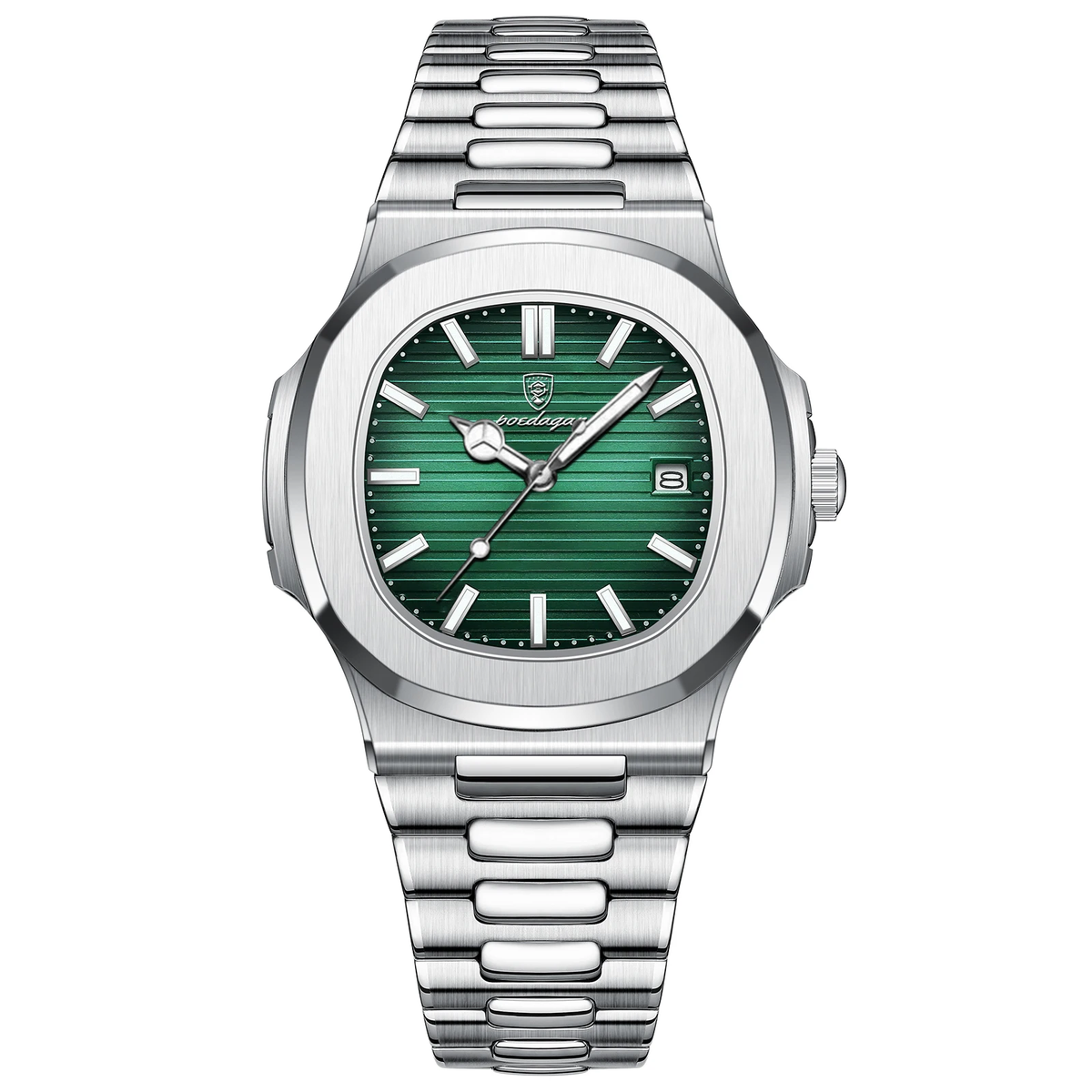 Men's Square Dial Sports Quartz Watch – Waterproof Luminous Date Wristwatch