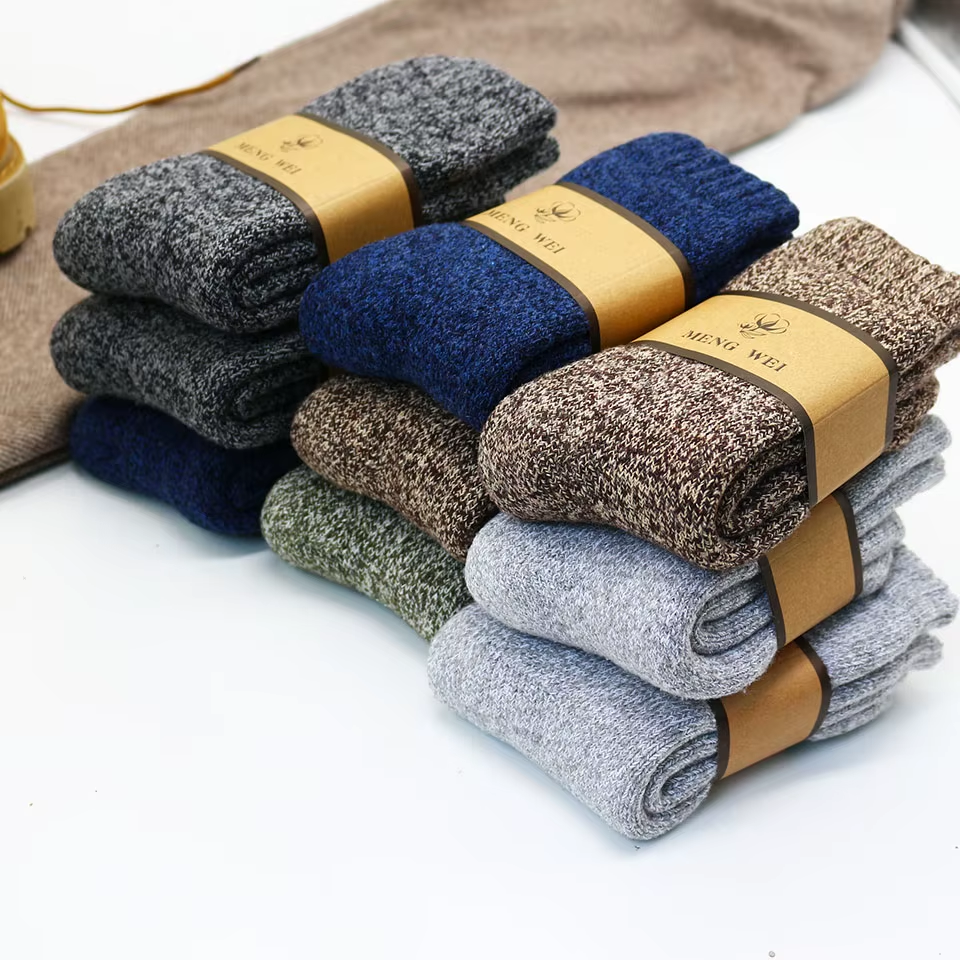 Men's Thick Warm Winter Wool Socks – 3 Pairs Merino Cashmere Blend