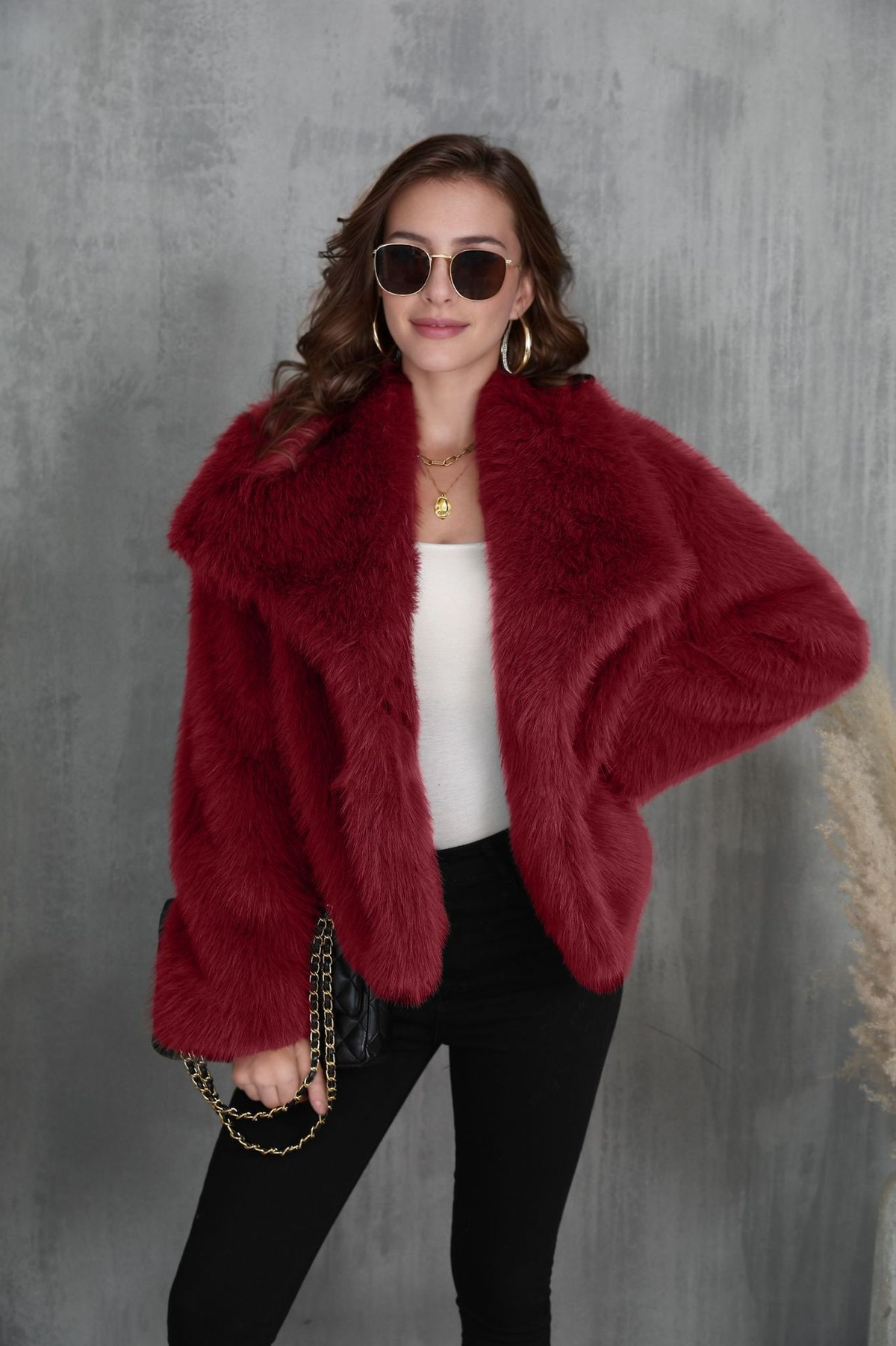 Women's Winter Plush Fluffy Coat – Warm Thicken Lapel Jacket Outwear