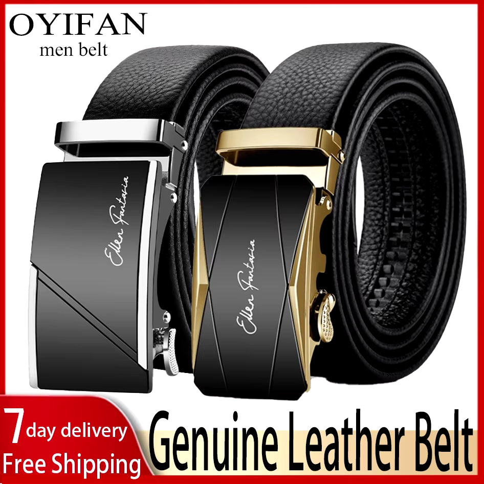 Men Belt Genuine Leather Belt for Men Automatic Belts Adjustable Waistband Business Belts 허리띠