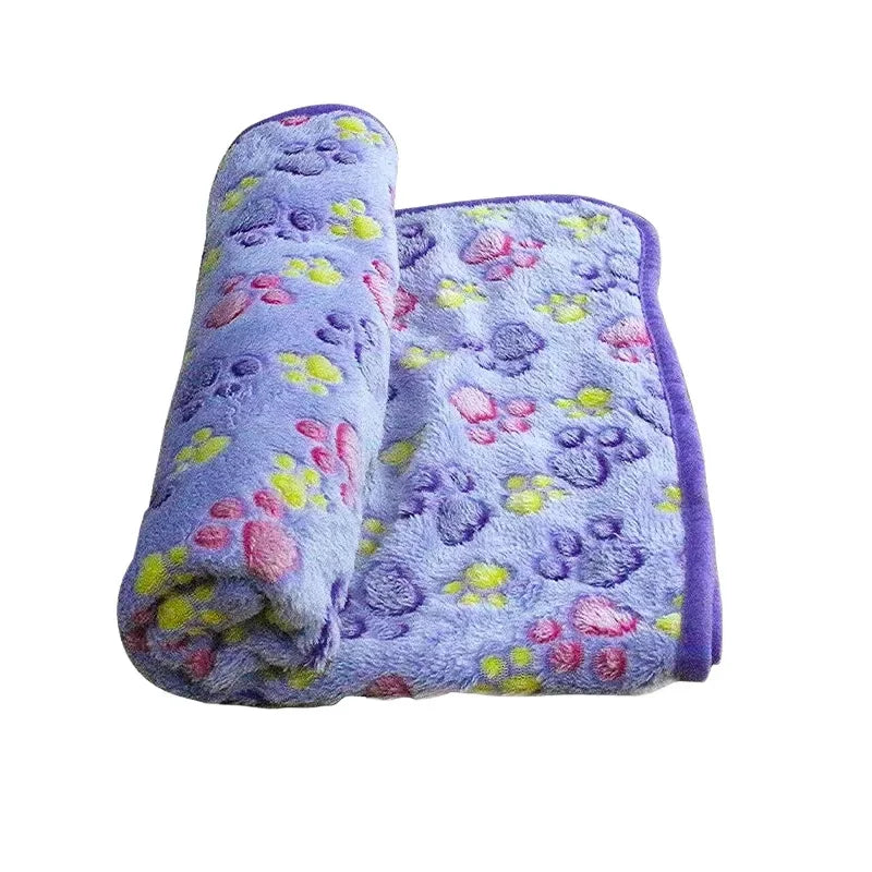 Soft Fluffy High Quality Pet Blanket Cozy Cartoon Pattern Mat Warm Comfortable Blanket for Cats Dogs